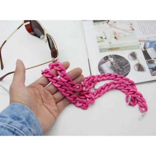 Simple Style Solid Color Arylic Women S Glasses Chain 1 510x510 - Φουξ ακρυλική αλυσίδα γυαλιών - AL010 Φούξια